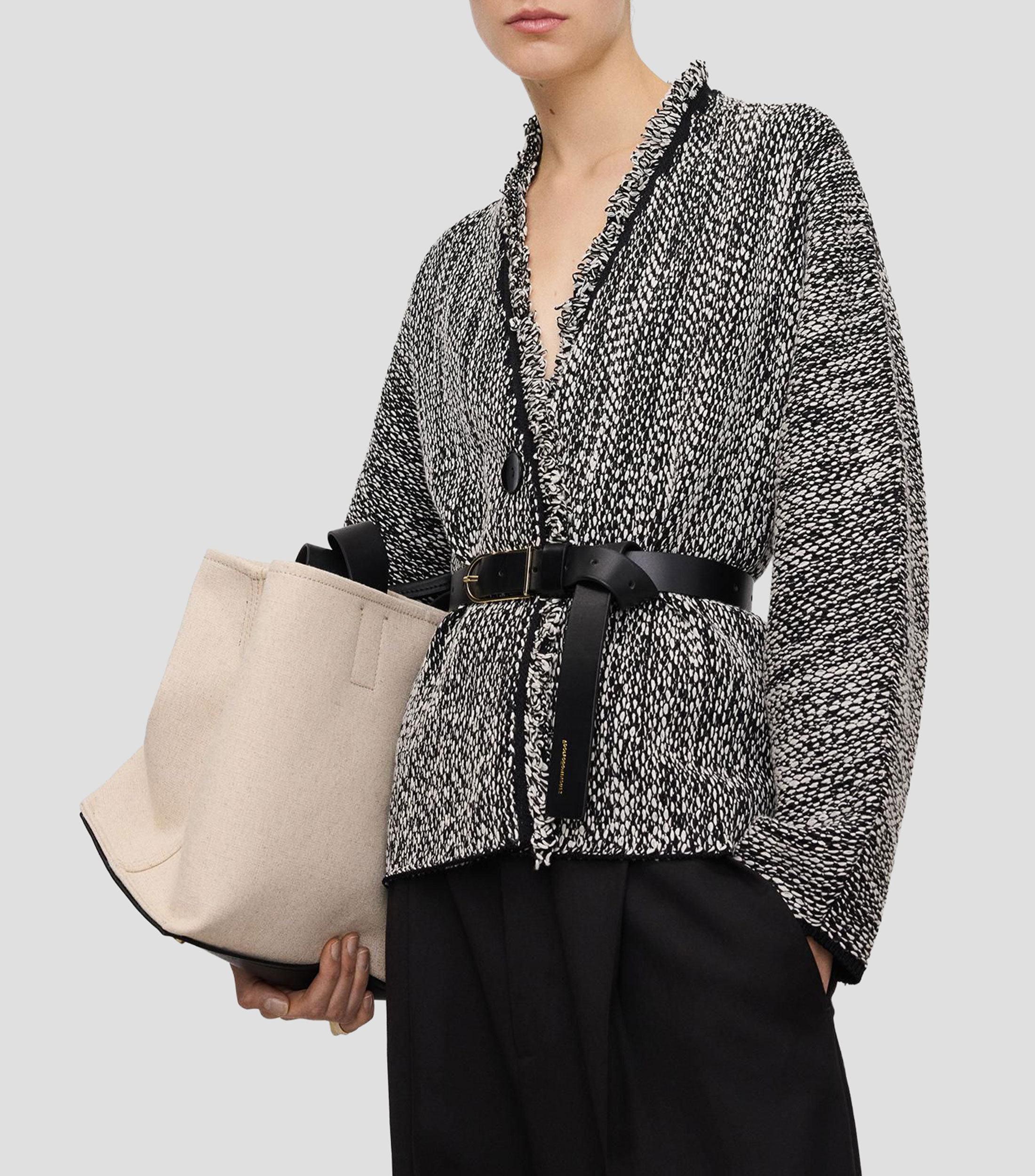 Cárdigan jaspeado Mujer